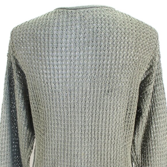 Haven Well Within Organic Cotton Linen Open Stitch Cardigan Sweater Size S Green - Picture 6 of 7